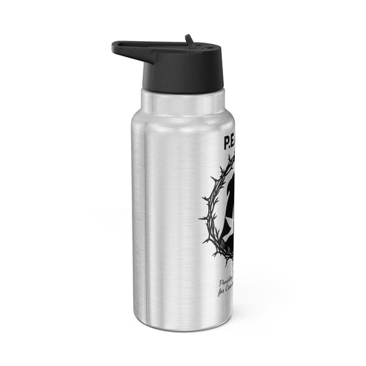 PEACE Rescue Dog Tumbler — 32oz Stainless Water Bottle for Animal Lovers