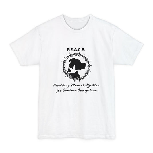 P.E.A.C.E. Logo T-Shirt — “P.E.A.C.E. Providing Eternal Affection for Canines Everywhere” Peace Big and Tall Graphic Tee