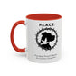 Accented Ceramic Mug with P.E.A.C.E. Logo | Support Large Breed Dog Rescue (11oz & 15oz)