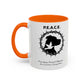 Accented Ceramic Mug with P.E.A.C.E. Logo | Support Large Breed Dog Rescue (11oz & 15oz)