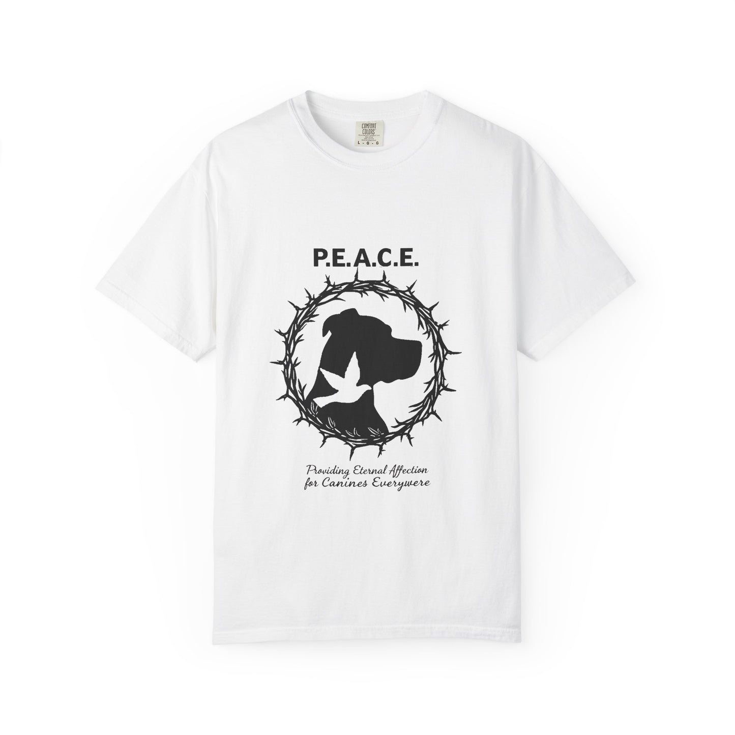 P.E.A.C.E. Dove & Crown Graphic T-Shirt — Prisoner Advocacy Awareness Tee
