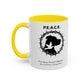 Accented Ceramic Mug with P.E.A.C.E. Logo | Support Large Breed Dog Rescue (11oz & 15oz)