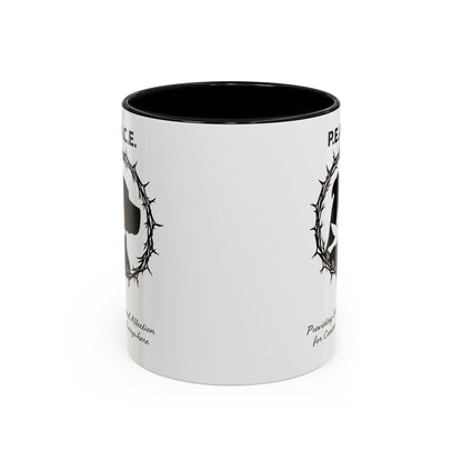 Accented Ceramic Mug with P.E.A.C.E. Logo | Support Large Breed Dog Rescue (11oz & 15oz)
