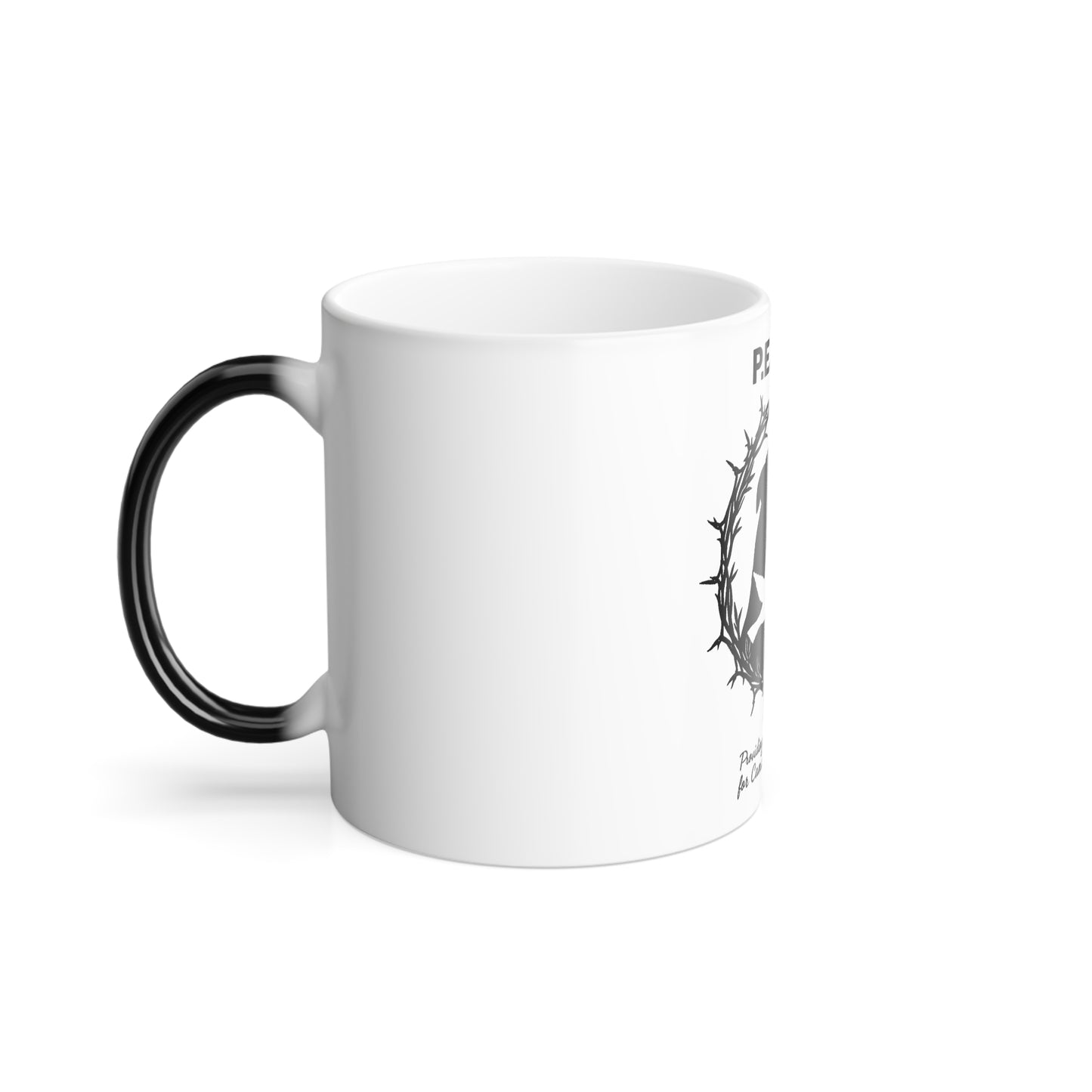 P.E.A.C.E. Color-Changing Mug — Canine Silhouette & Dove Design (11oz)