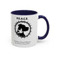 Accented Ceramic Mug with P.E.A.C.E. Logo | Support Large Breed Dog Rescue (11oz & 15oz)