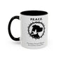 Accented Ceramic Mug with P.E.A.C.E. Logo | Support Large Breed Dog Rescue (11oz & 15oz)