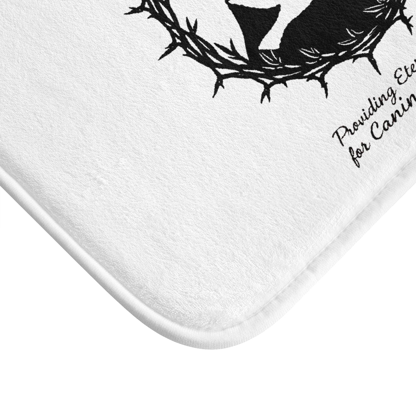 P.E.A.C.E. Canine Memorial Bath Mat – Dog Silhouette & Dove Tribute