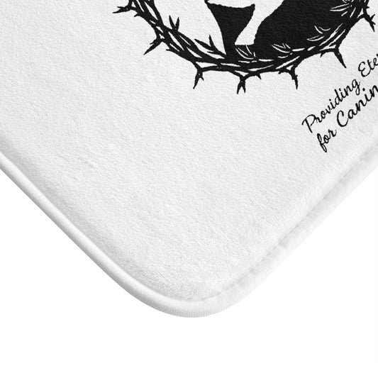 P.E.A.C.E. Canine Memorial Bath Mat – Dog Silhouette & Dove Tribute