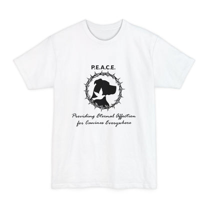P.E.A.C.E. Logo T-Shirt — “P.E.A.C.E. Providing Eternal Affection for Canines Everywhere” Peace Big and Tall Graphic Tee