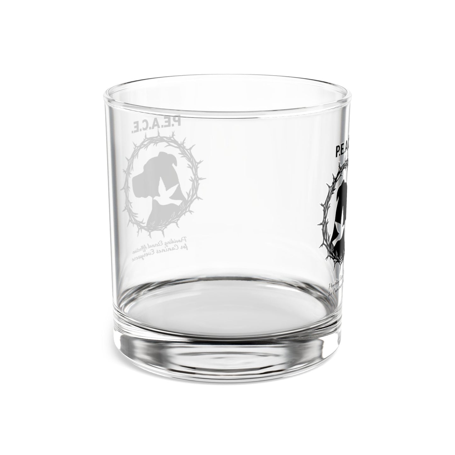10oz Rocks Glass — Dove & Crown of Thorns Peace Whiskey Tumbler