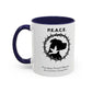 Accented Ceramic Mug with P.E.A.C.E. Logo | Support Large Breed Dog Rescue (11oz & 15oz)