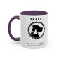Accented Ceramic Mug with P.E.A.C.E. Logo | Support Large Breed Dog Rescue (11oz & 15oz)