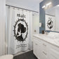 P.E.A.C.E. Dog Silhouette Shower Curtain — Canine Rescue & Adoption Decor